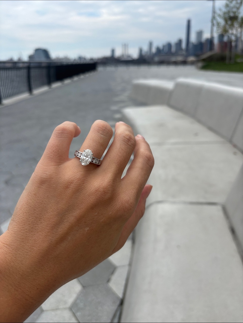 Classic Oval Solitaire Engagement Ring in 14k white gold 4cttw